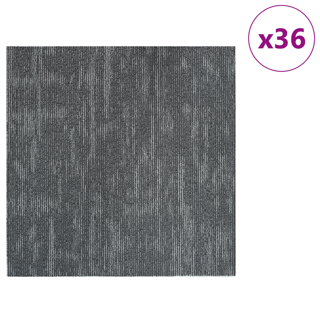 Tæppeflise Betongrå 50 x 50 cm 36 pcs PP og Bitumen
