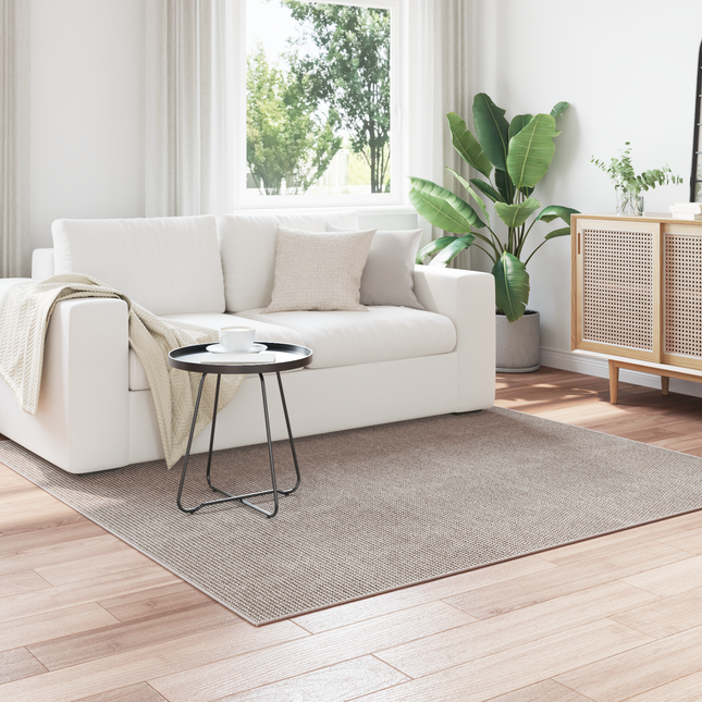Områdetæpper LUGO Creme og Taupe 200 x 200 cm Polyester