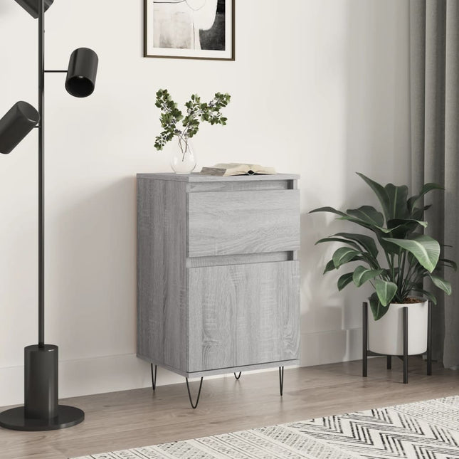 skænk 40x35x70 cm konstrueret træ grå sonoma-eg