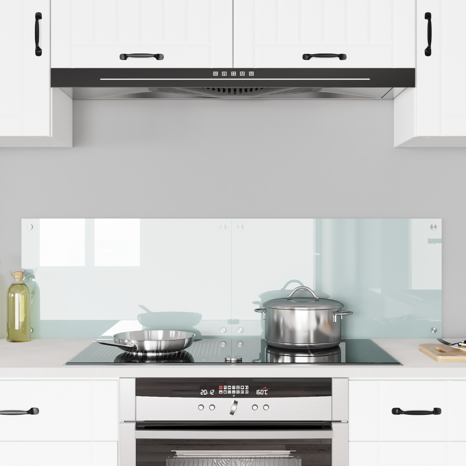 Køkkenbacksplash 2 pcs Hvid 70 x 40 cm hærdet glas
