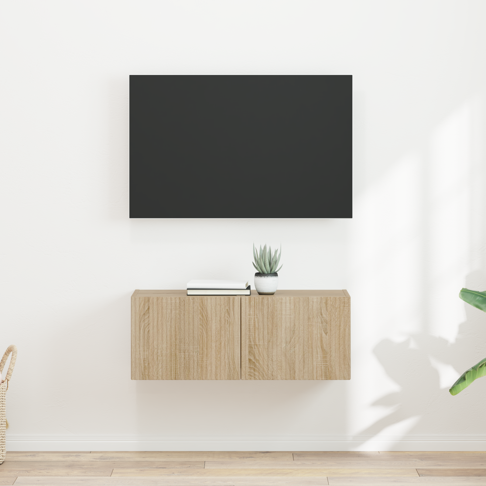 TV vægskab 2 pcs Sonoma 39 x 31 x 29,5 cm Konstrueret træ