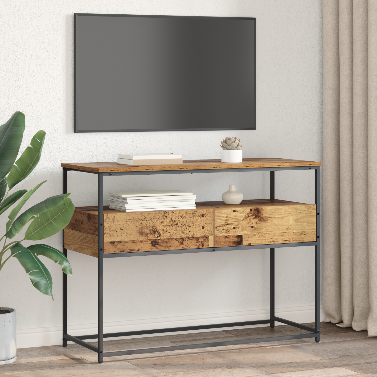 Konsolbord Gammelt træ 100 x 40 x 75 cm Konstrueret træ