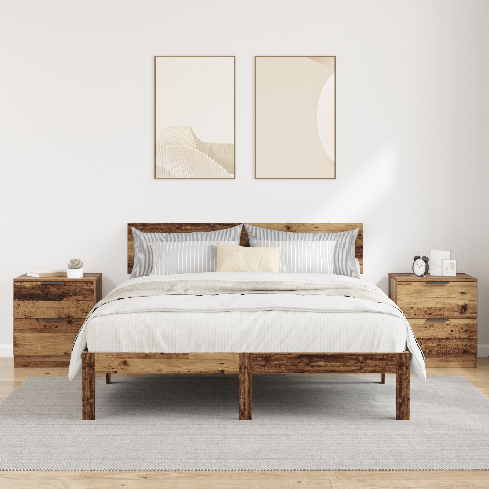 Natskab 2 pcs Gammelt træ 45 x 39 x 50cm Konstrueret træ