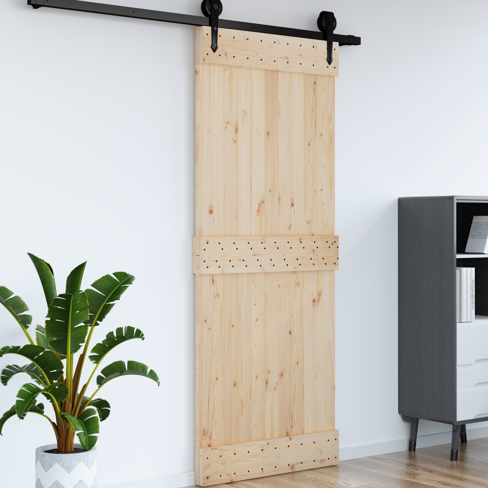 Dør NARVIK Naturfarvet 90 x 210 cm Massivt Fyrretræ