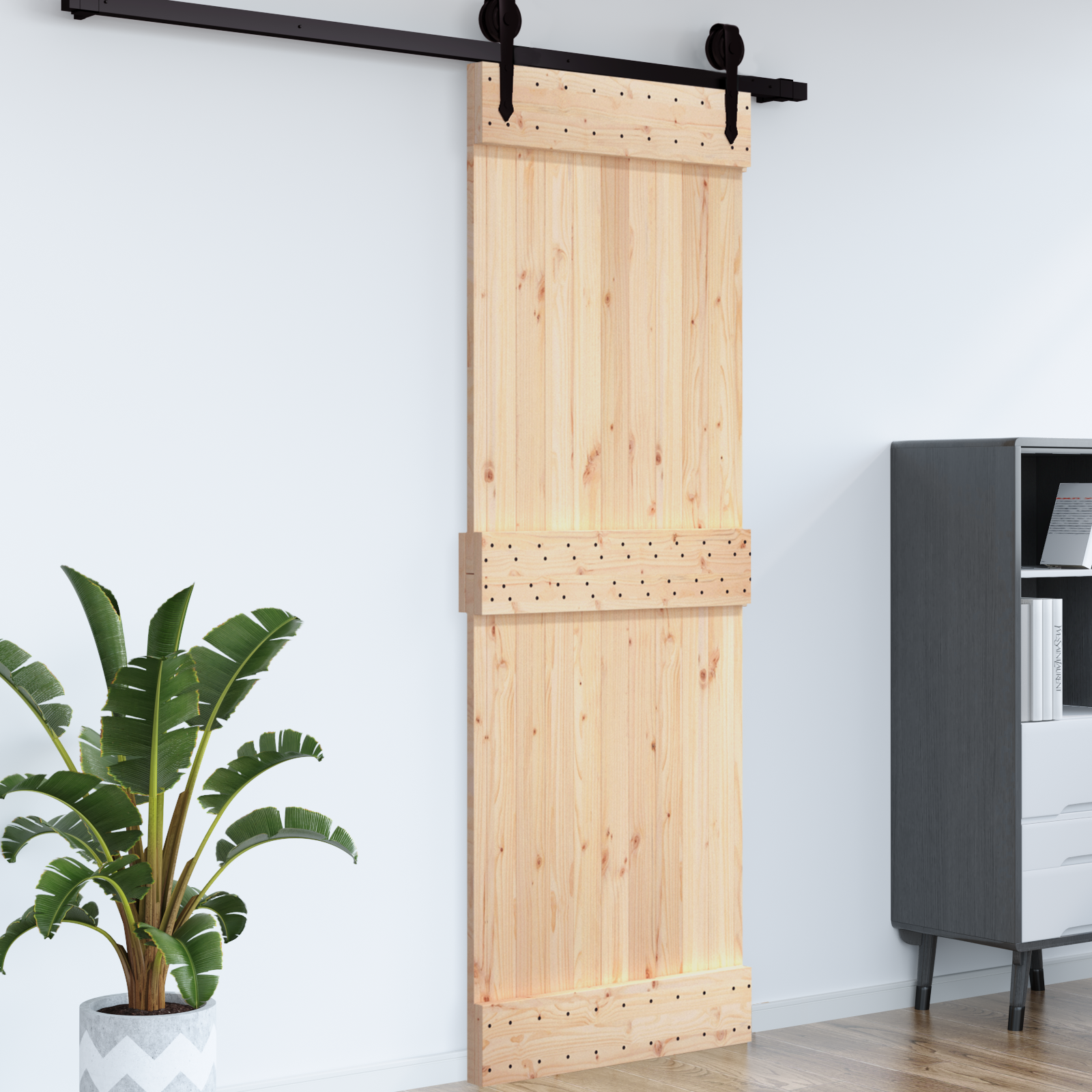 Dør NARVIK Naturfarvet 85 x 210 cm Massivt Fyrretræ