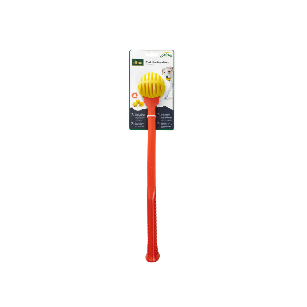 Boldkaster til hunde Hunter Gul Orange Gummi Krogla billede