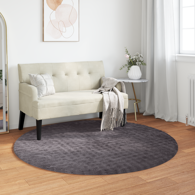 Områdetæpper Rund SIROLO Antracit Ø 120 CM Polyester