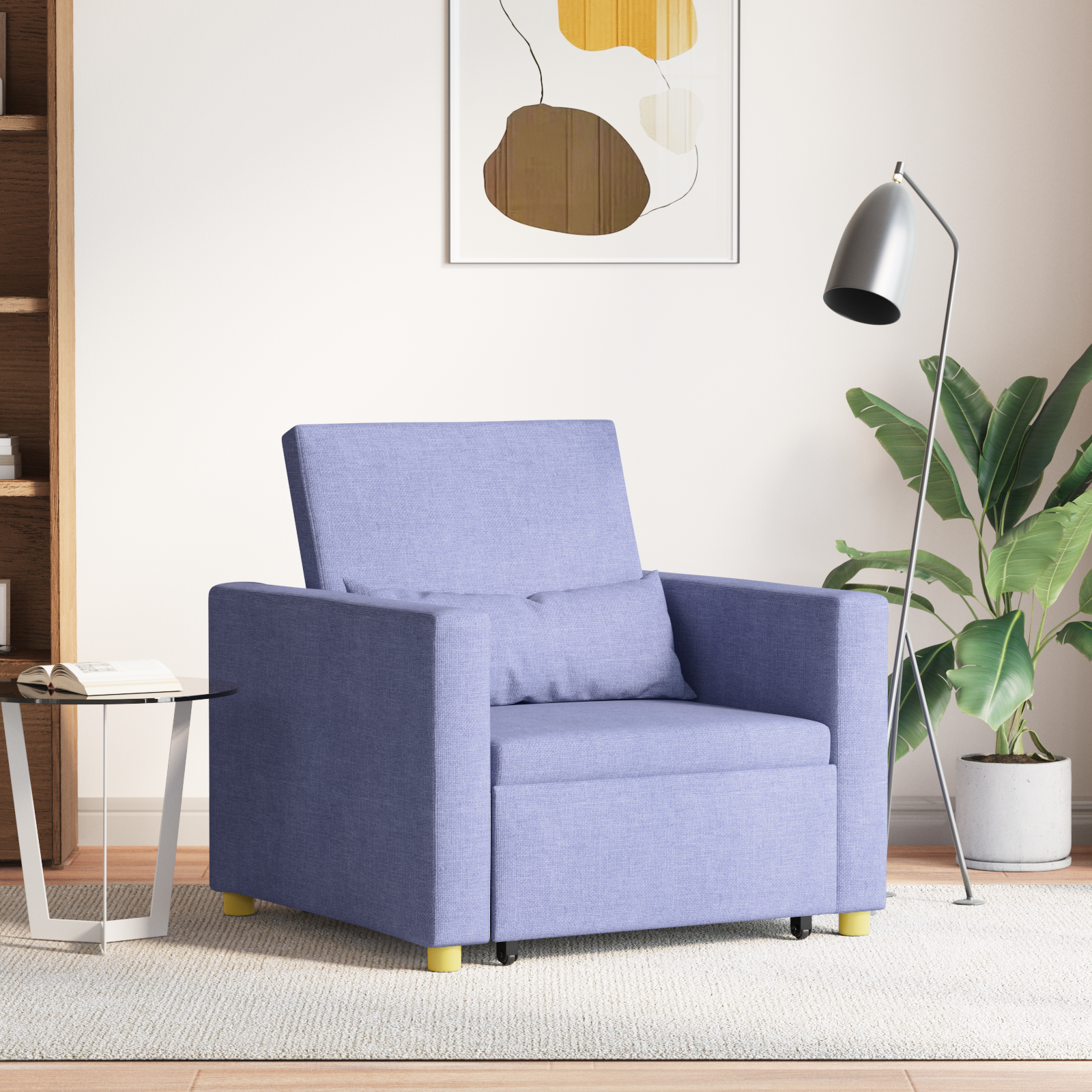 Utrækkelig sovesofa enkelt Jeans Blå 90 x 165 x 87 cm Stof
