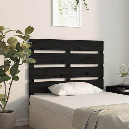 sengegærde 100x3x80 cm massivt fyrretræ sort
