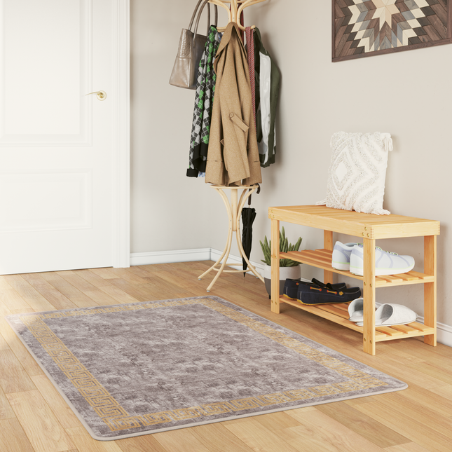 Tæppe Runner MARSA Grå 80 x 100 cm Polyester og PVC