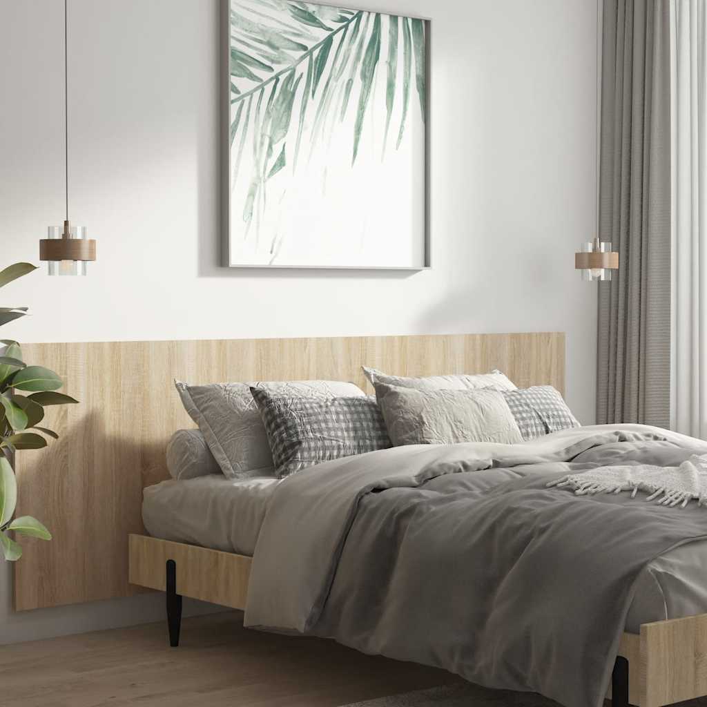 sengegærde 240x1,5x80 cm konstrueret træ sonoma-eg
