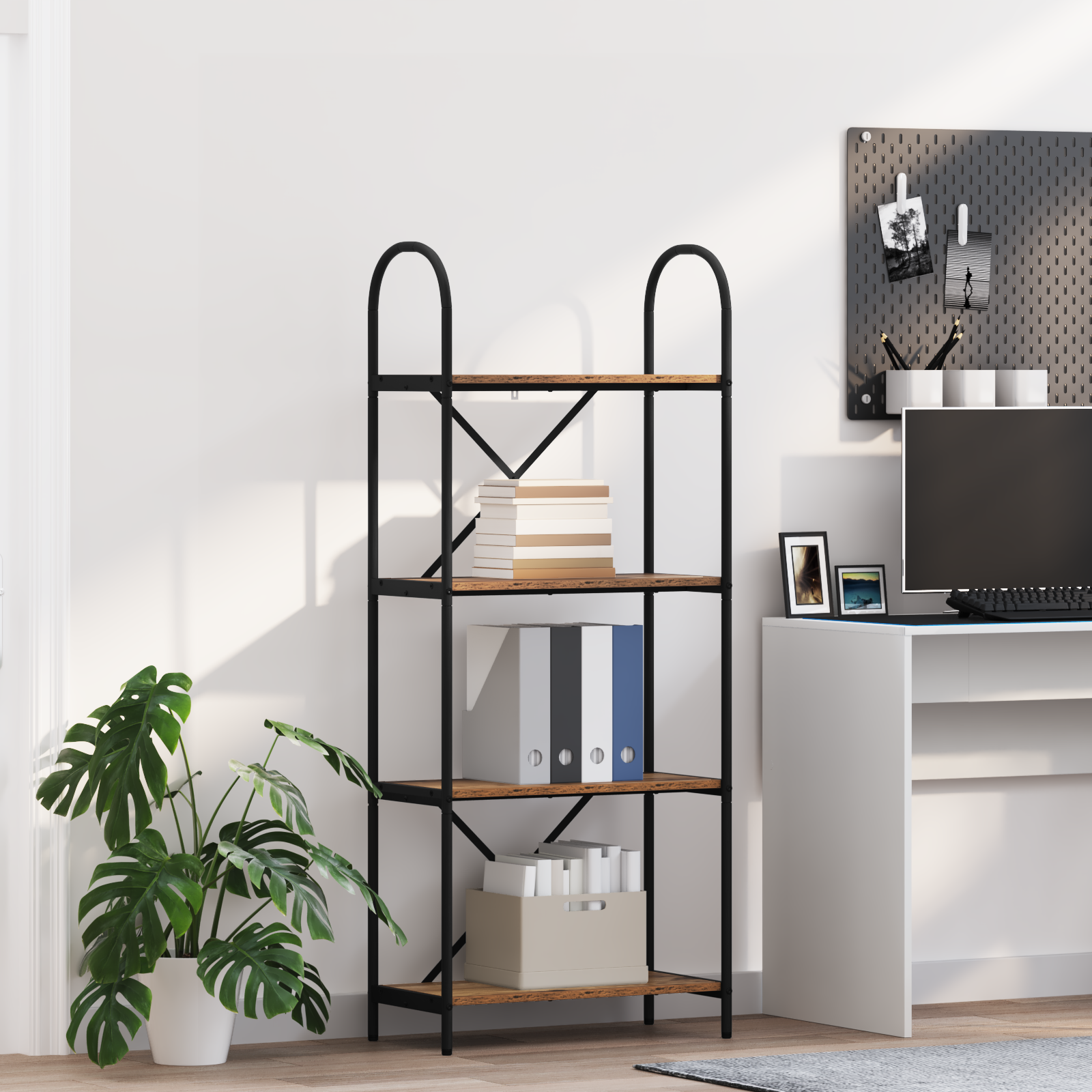 Bogreol Gammelt træ 60 x 30 x 146 cm Konstrueret træ