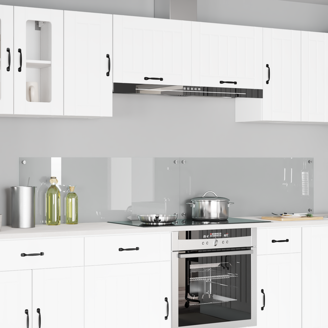 Køkkenbacksplash 2 pcs Transparent 110 x 40 cm hærdet glas