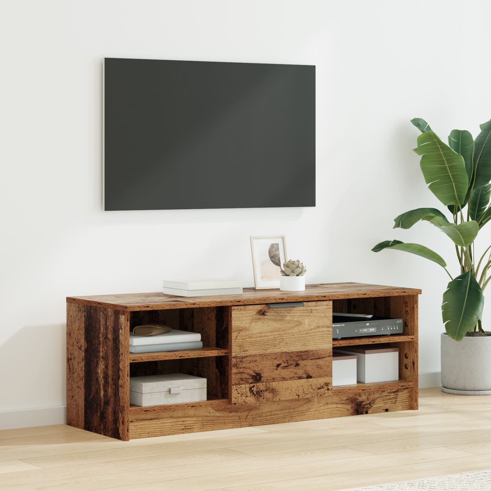 TV-skab Gammelt træ 102 x 35 x 36,5 cm Konstrueret træ