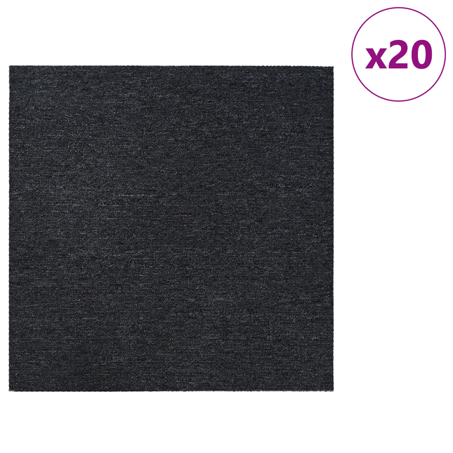 Tæppeflise Mørkegrå 50 x 50 cm 20 pcs PP og Bitumen