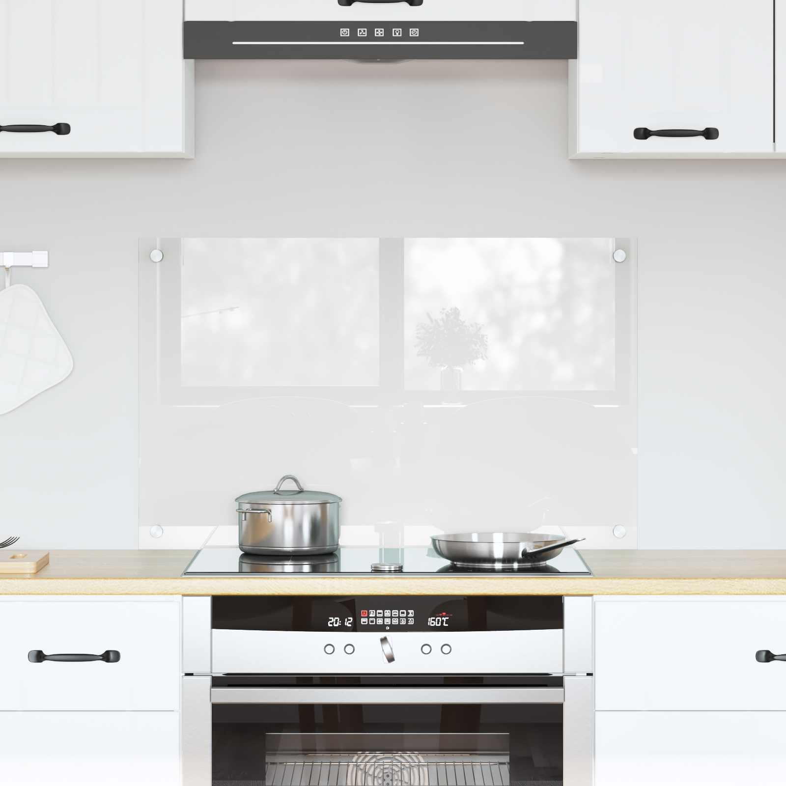 Køkkenbacksplash Transparent 80 x 50 cm hærdet glas
