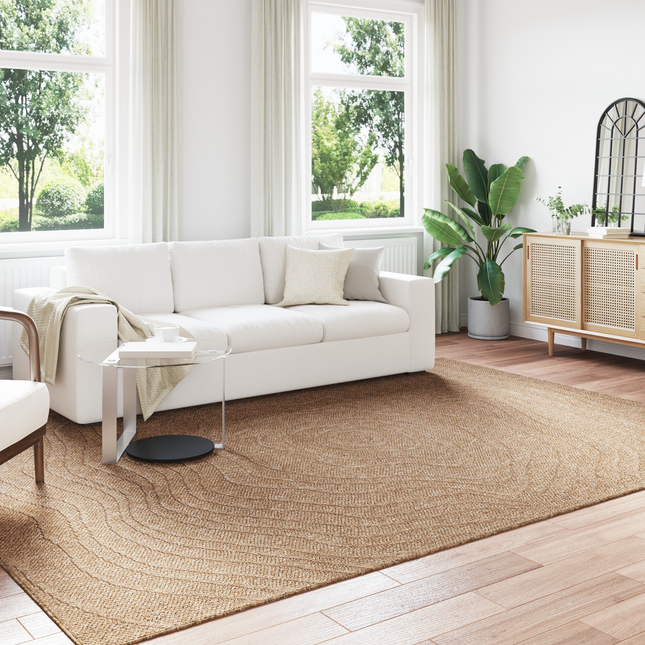 Områdetæpper Moiré AGIRA Naturfarvet 280 x 200 cm Polyester