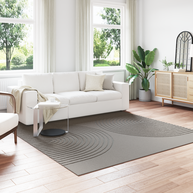 Områdetæpper Firkantet GALATI Grå 240 x 240 cm Polyester