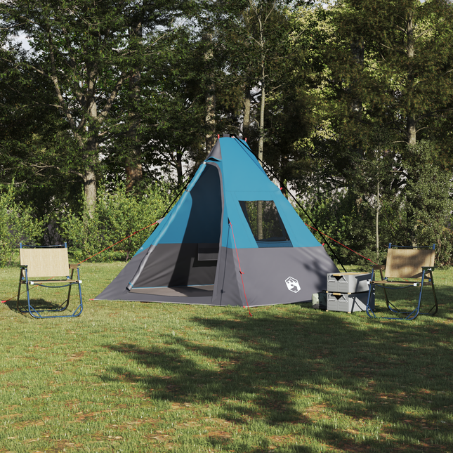 Tipi telt med tag med opbevaring Blå 383 x 338 x 217 cm taft