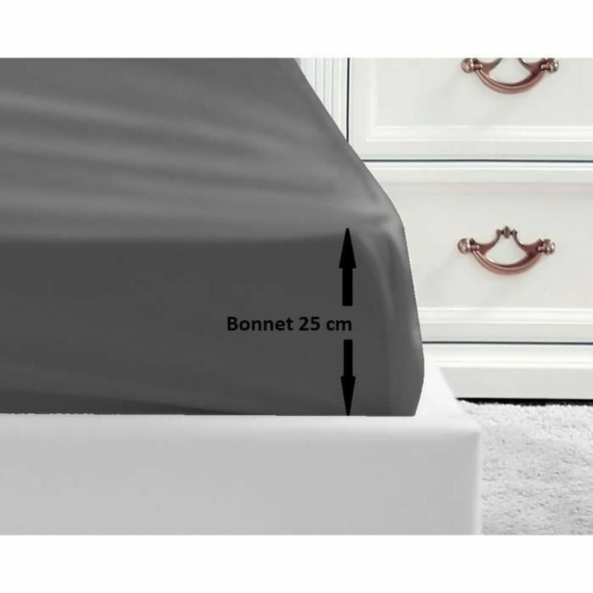 bundplastik Lovely Home Grå Mørkegrå Dobbelt seng 140 x 190 cm billede