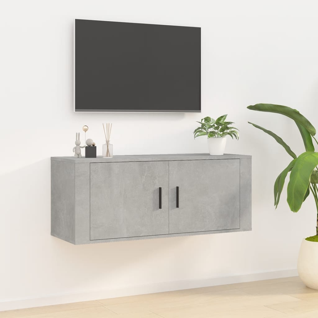 væghængt tv-skab 100x34,5x40 cm betongrå