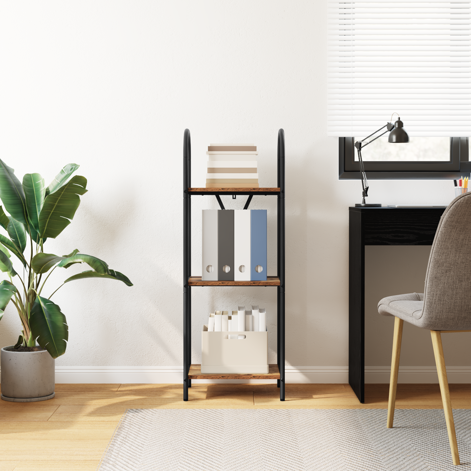 Bogreol Gammelt træ 40 x 30 x 109 cm Konstrueret træ