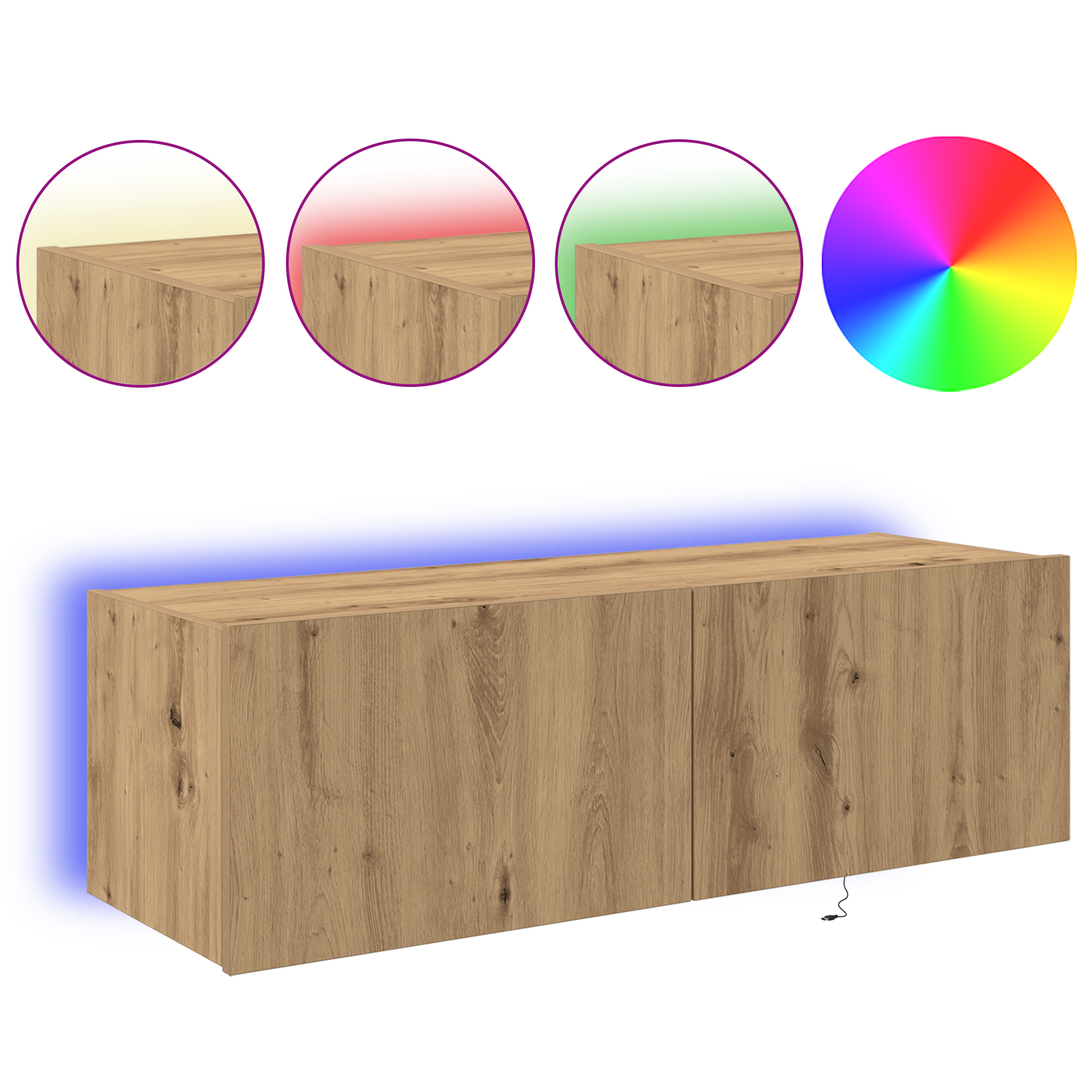 TV vægskab Artisan Egetræ 100 x 35 x 31 cm Konstrueret træ