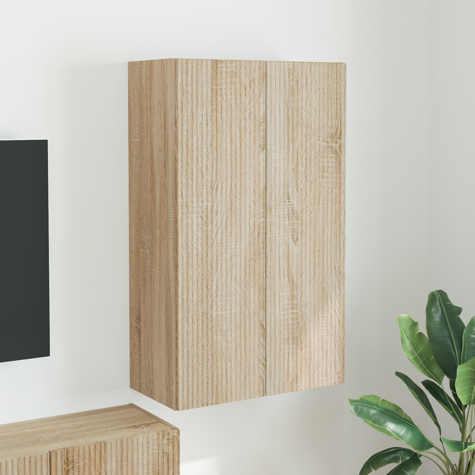 TV vægskab Sonoma eg 59,5 x 31 x 100 cm Konstrueret træ