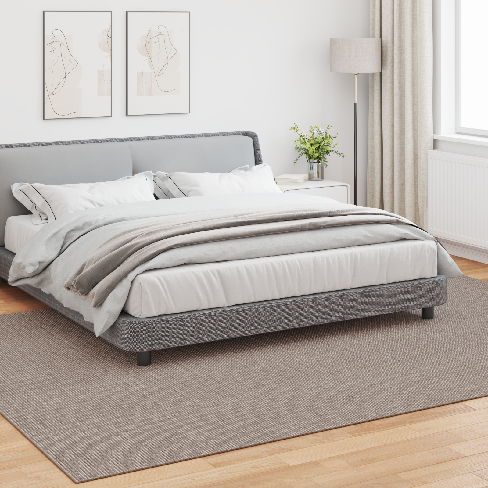 Områdetæpper Rektangulær LUGO Gråbrun 240 x 340 cm Polyester
