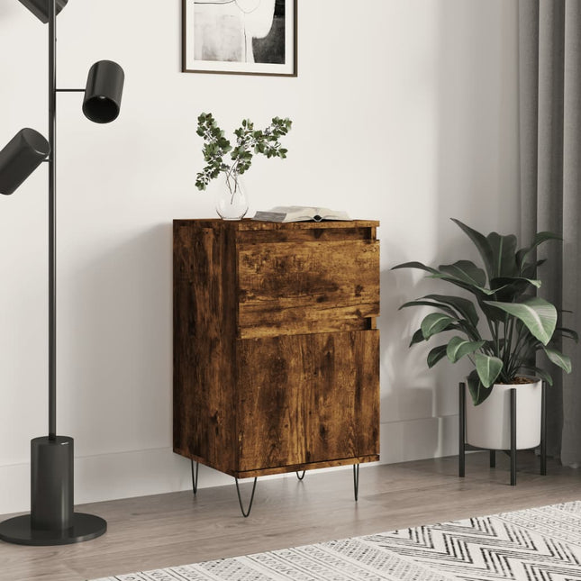 skænk 40x35x70 cm konstrueret træ røget egetræsfarve