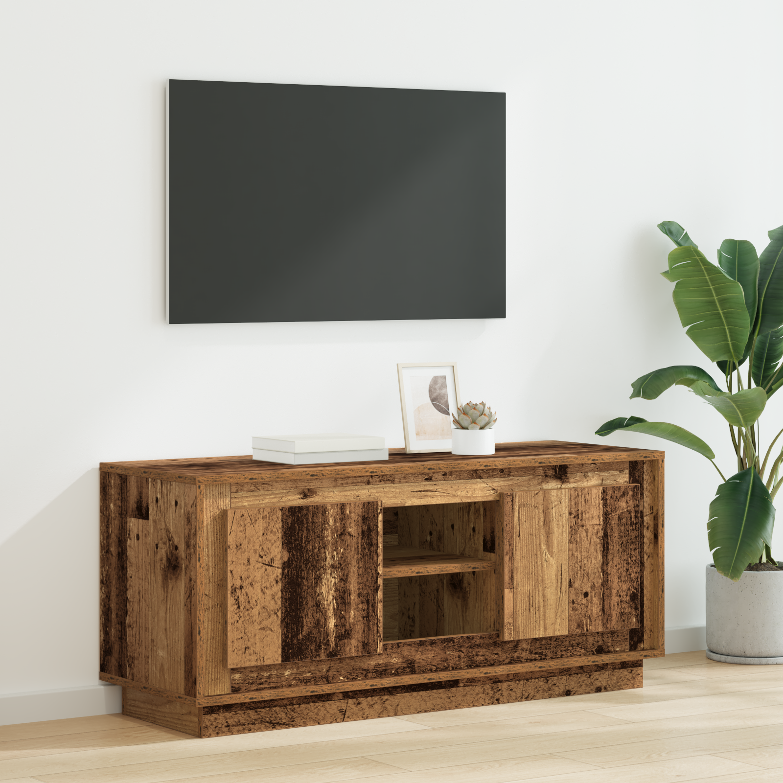 TV-skab Gammelt træ 102 x 35 x 45 cm Konstrueret træ