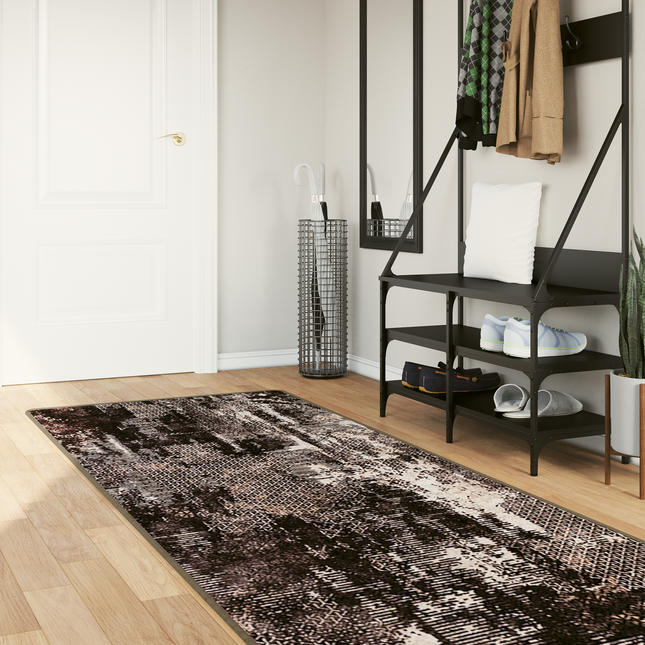 Tæppe Runner MARSA Sort 80 x 250 cm Polyester og PVC