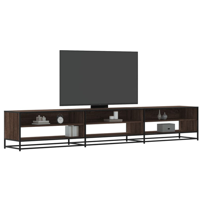 tv-bord 270x40x46 cm konstrueret træ brun egetræsfarve