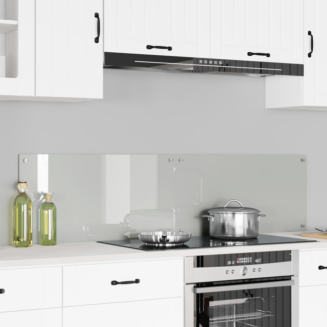 Køkkenbacksplash 2 pcs Transparent 80 x 40 cm hærdet glas