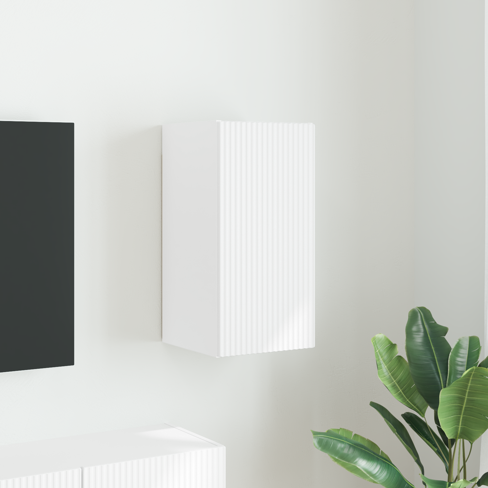 TV vægskab Vægmonteret Hvid 30 x 31 x 60 cm Konstrueret træ