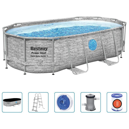 Power Steel swimmingpoolsæt 427x250x100 cm