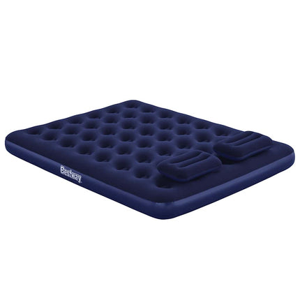 oppustelig luftmadras med pude og pumpe 203x152x22 cm 67374