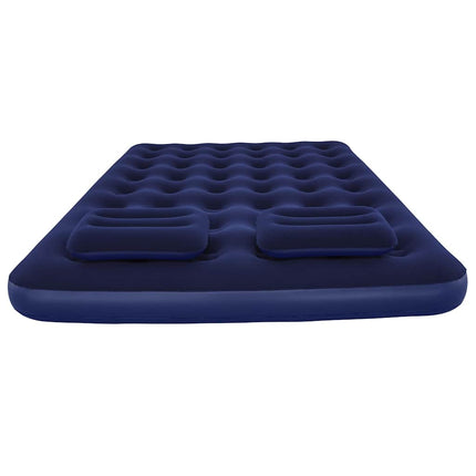 oppustelig luftmadras med pude og pumpe 203x152x22 cm 67374