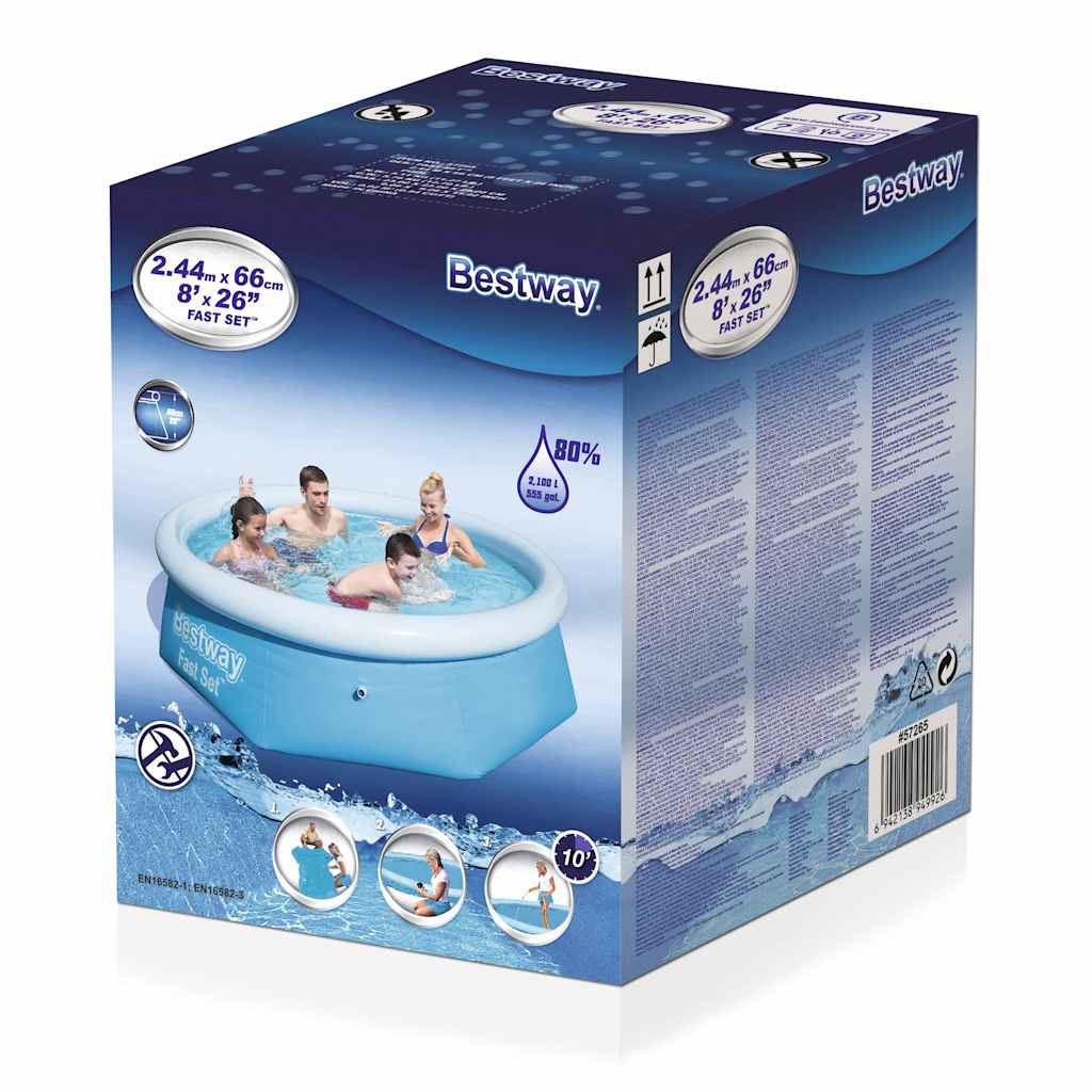 Fast Set oppustelig swimmingpool rund 244 x 66 cm 57265