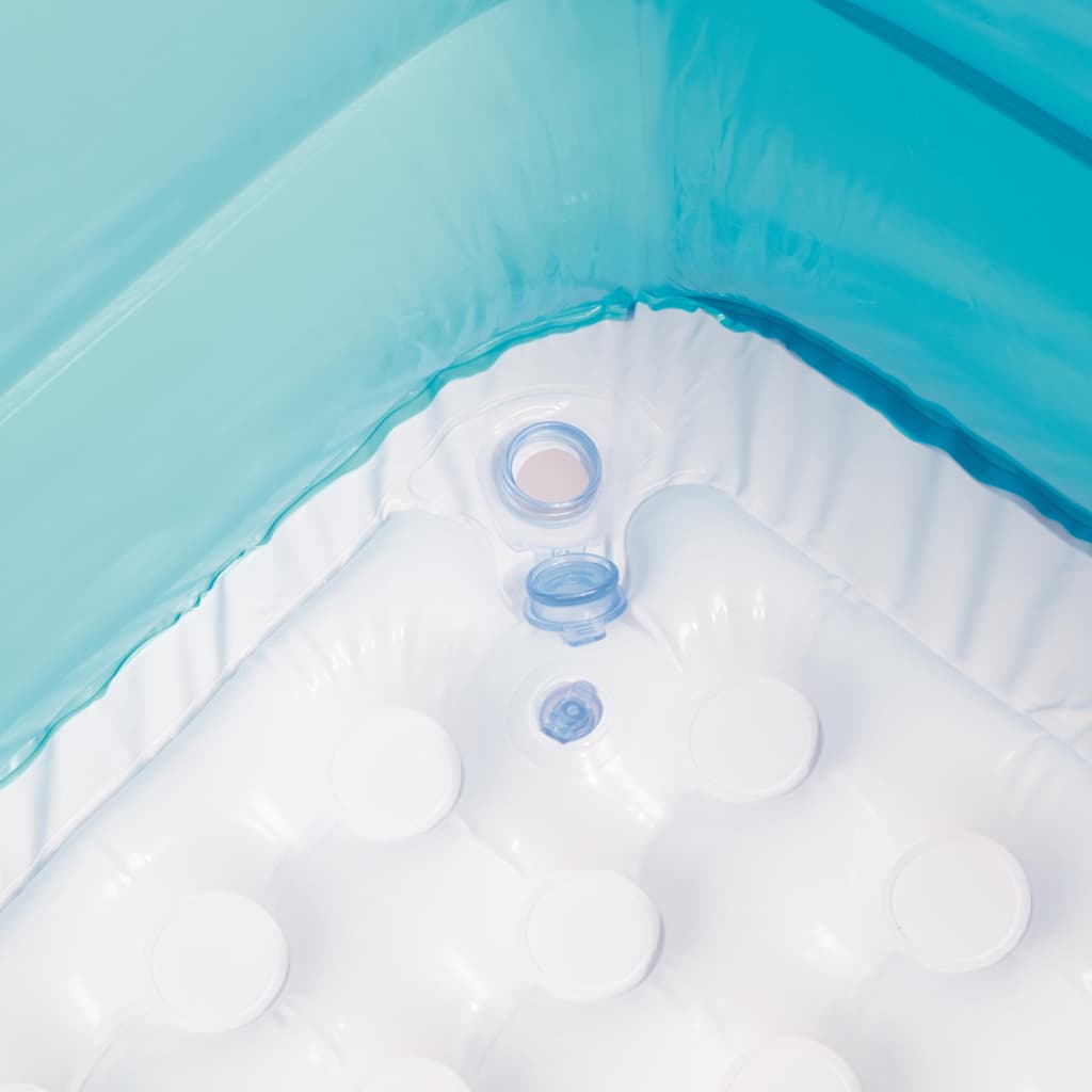 legebassin med baldakin 140 x 140 x 114 cm blå 52192