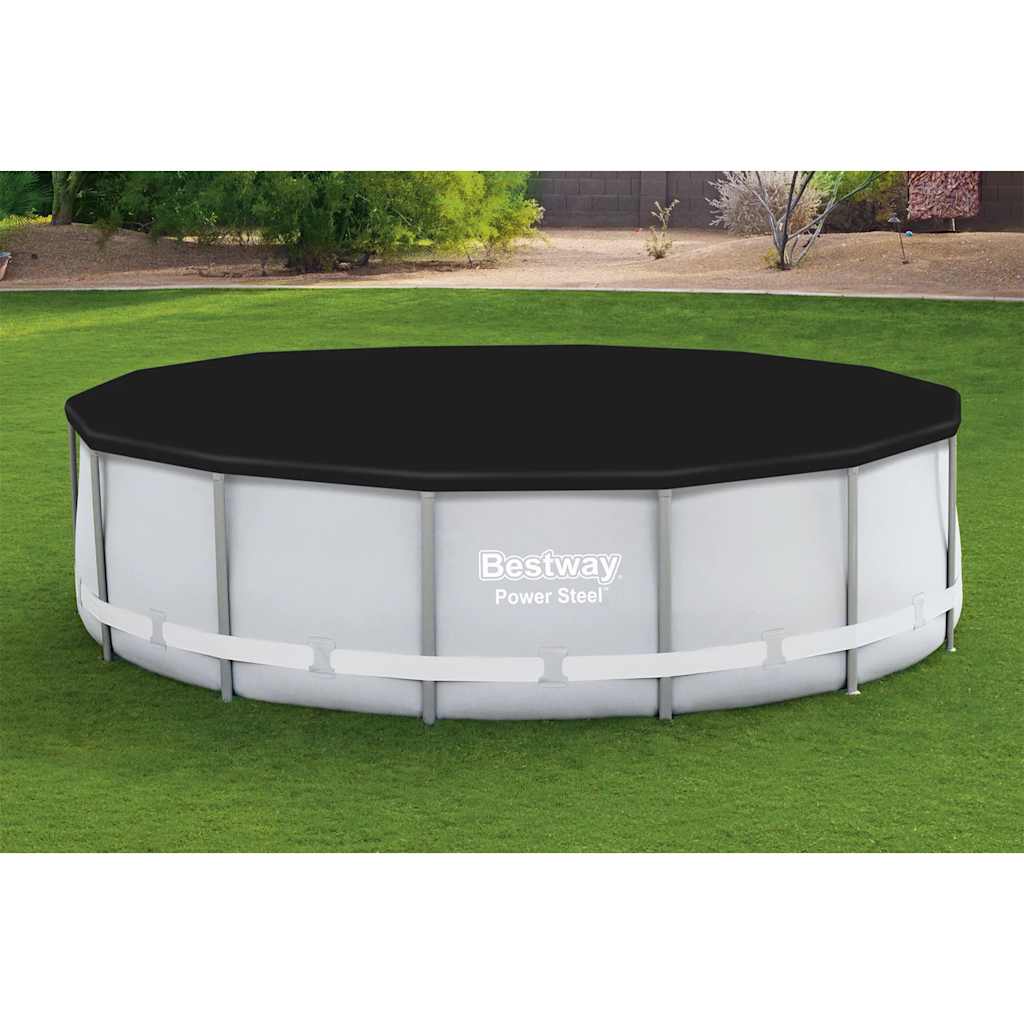 Bestway Flowclear poolovertræk 396 cm på en dansk pool