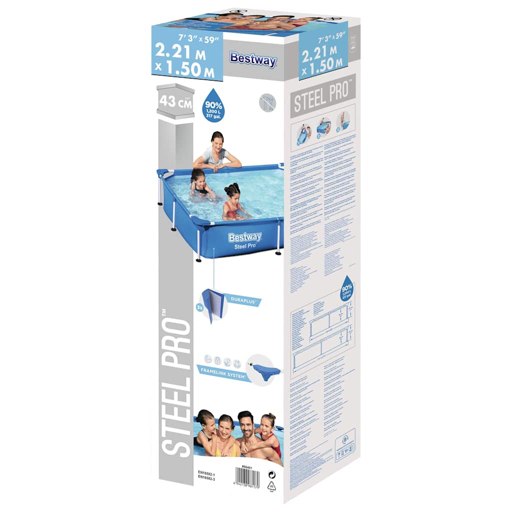 pool Steel Pro 221x150x43 cm