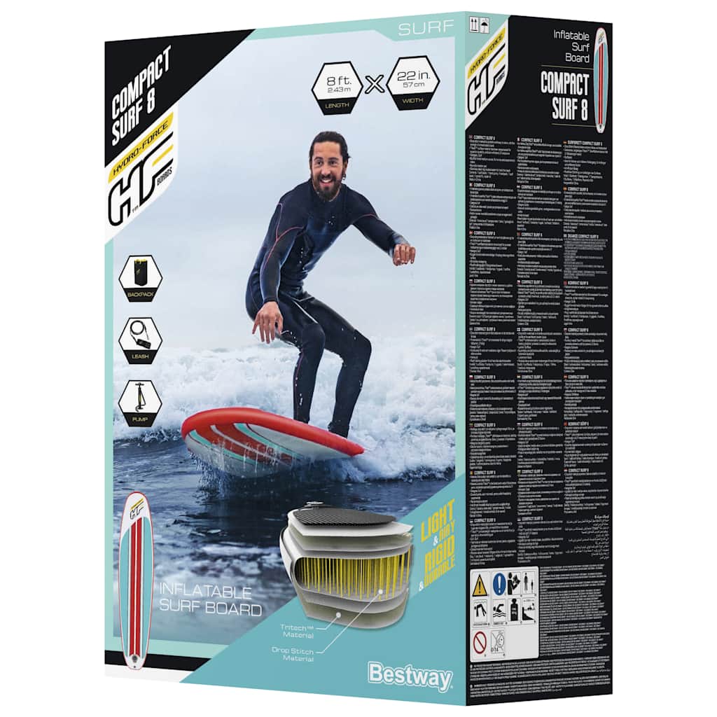 Hydro-Force oppusteligt SUP-bræt Compact Surf 8 243x57x7 cm