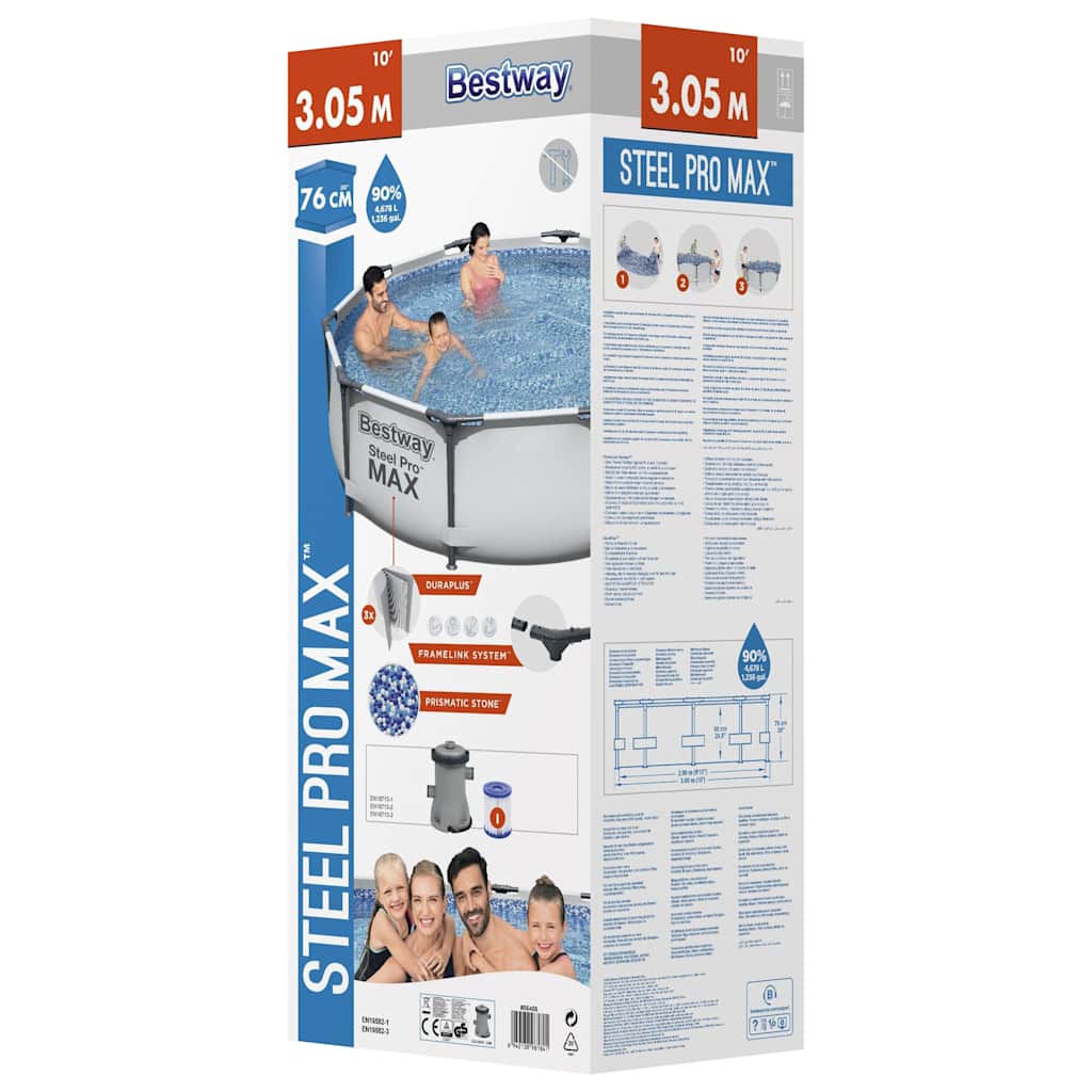 Steel Pro MAX swimmingpoolsæt 305x76 cm