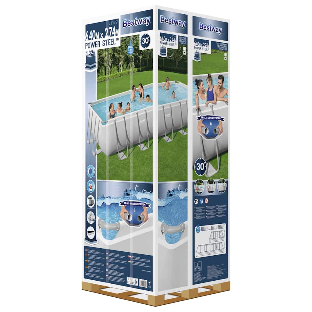 Power Steel fritstående pool 19281 l rektangulær