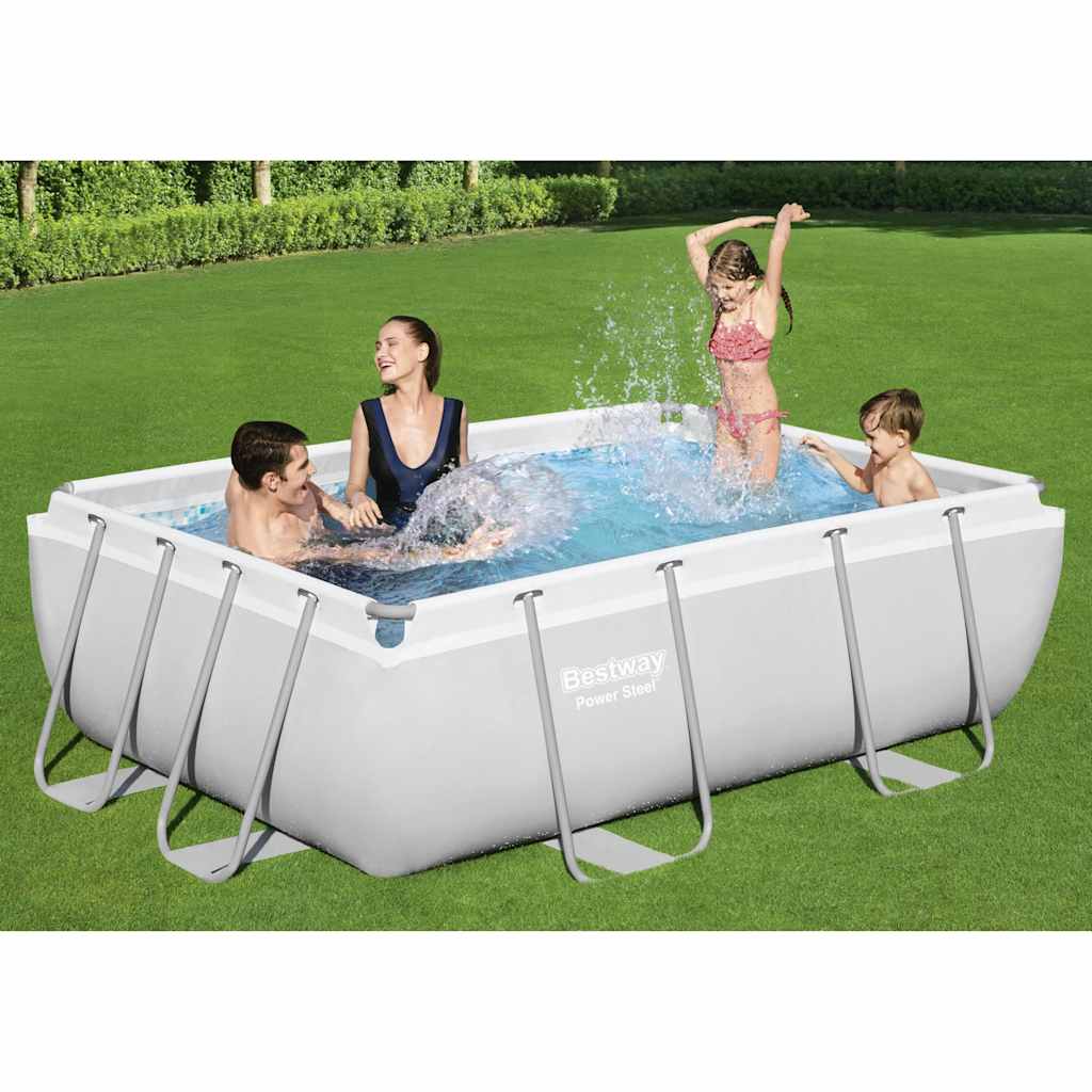 Power Steel swimmingpoolsæt 282x196x84 cm rektangulær