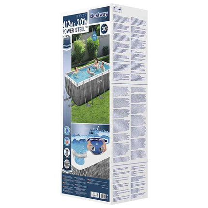 Power Steel swimmingpoolsæt rektangulær 412x201x122 cm