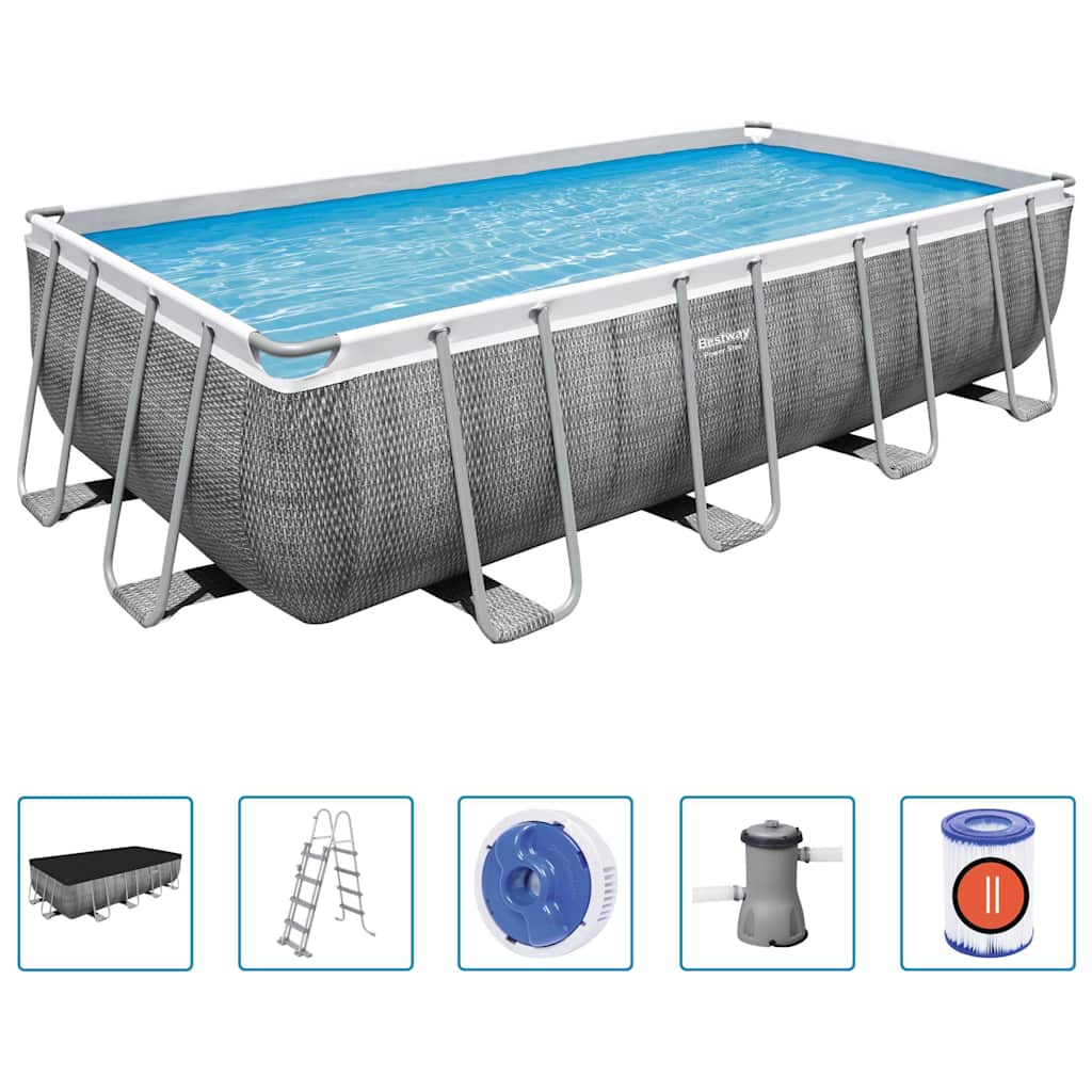 Power Steel swimmingpool 488x244x122 cm rektangulær