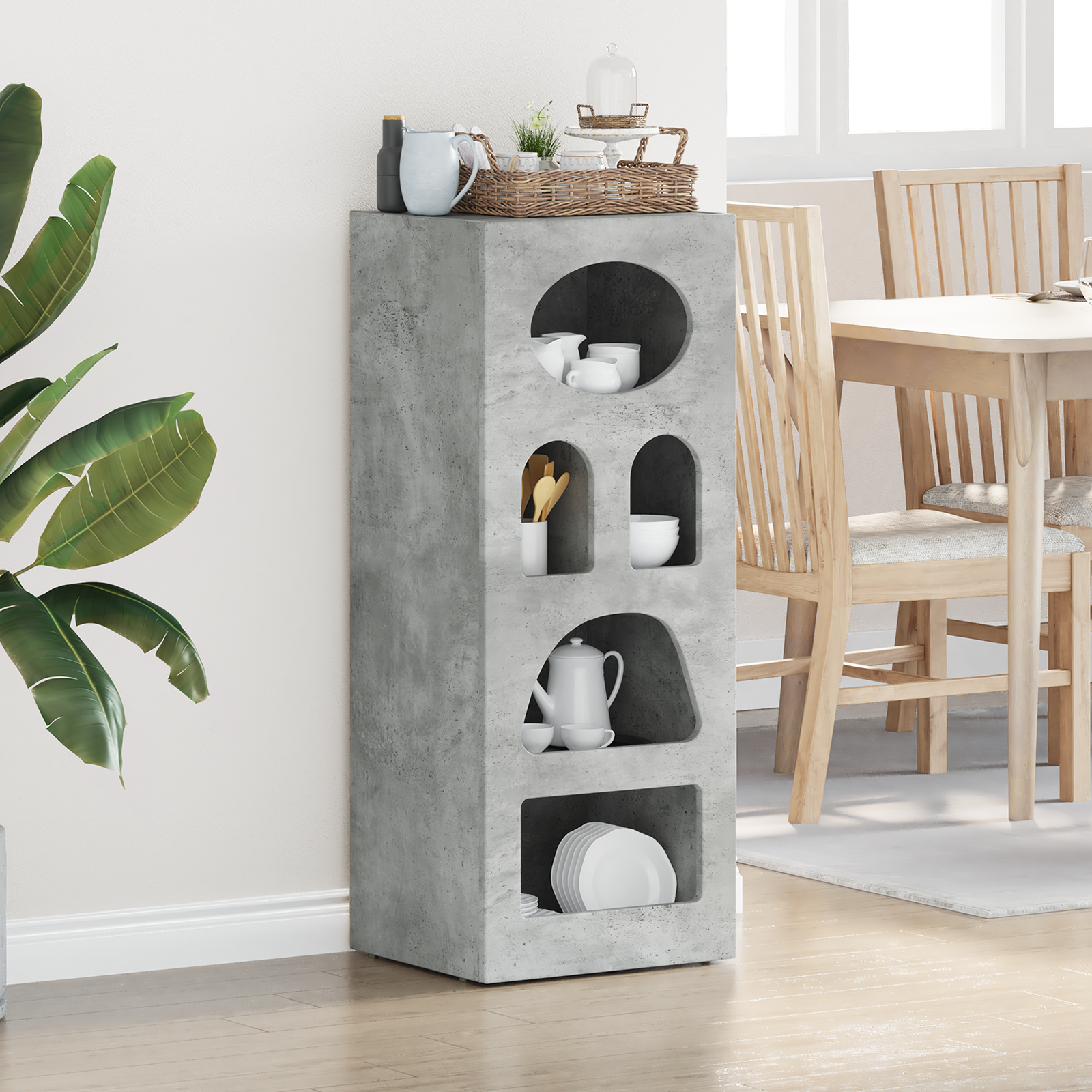 Sideboard Beton Grå 40 x 35 x 100,5 cm Konstrueret træ