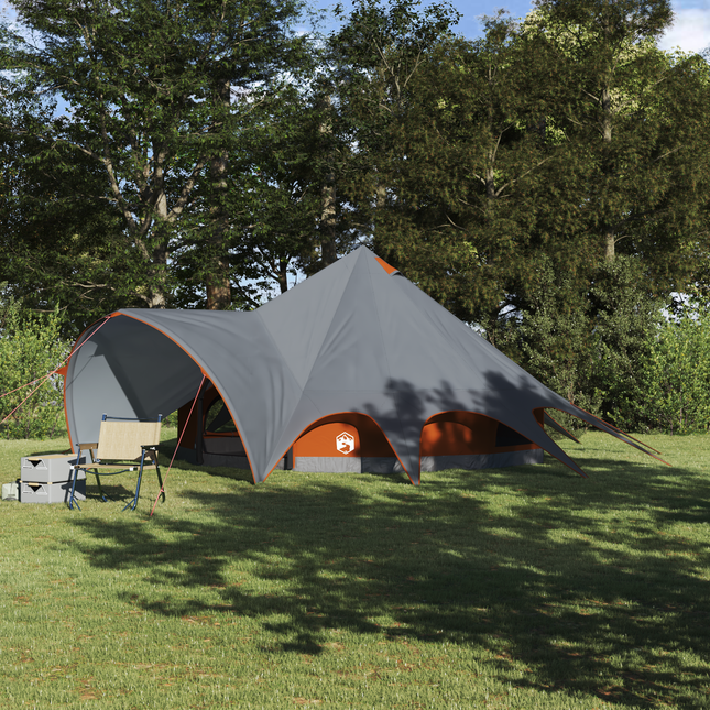 Teepee Telt til 5 Personer Grå og orange 415 x 415 x 247 cm